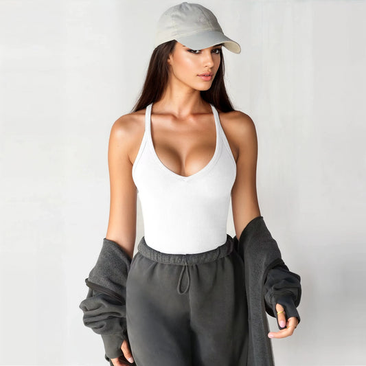 Black Flex Essential Tank White