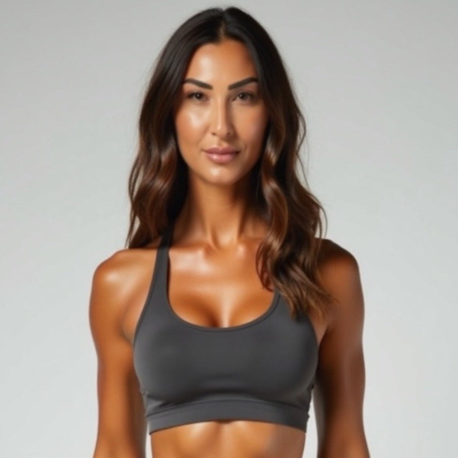 Black Flex Essential Crop Graphite